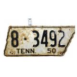 1950 state shape TN license plate
