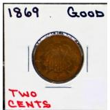 1869 2 cent coin