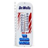 Vntg metal 16in Dr Wells thermometer