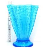 Fenton blue opalescent hobnail 8in vase
