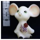 Fenton small satin mouse w/ flower