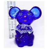Fenton 3in cobalt mouse w/ white shirt