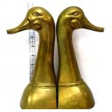 Pair brass 9in tall duck bookends