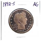 1892S barber half dollar