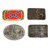 Lot of 4 metal belt buckles