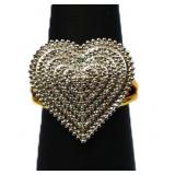 Genuine diamond heart ring