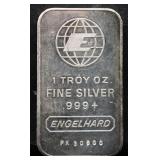 1 troy ounce Engelhard silver bar