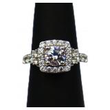 Sterling white sapphire ring, lab created