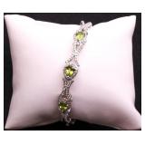 Peridot bangle bracelet, lab created