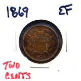 1869 2 cent coin