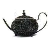 Black metal teapot