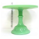Jadeite round 7in tall 9in round cake stand