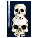Cast Iron Double Stacking Skull candleholder