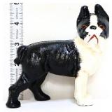 4in cast iron black/white dog bank