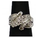 Sterling white sapphire ring, lab created