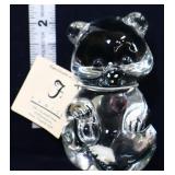 Fenton clear teddy bear w/ pink heart