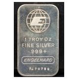 1 troy ounce Engelhard silver bar