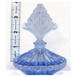 Czech blue perfume bottle w/ fan stopper