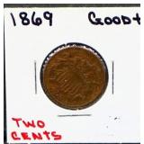 1869 2 cent coin