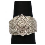 Genuine diamond dinner ring