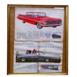 Framed 25x29 car paper advertising NO SHIP