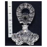 Clear Irice perfume bottle w/ horseshoe stopper