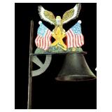 Cast iron American flag/eagle bell