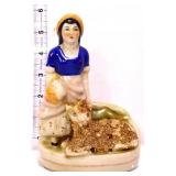 Porcelain 6in girl w/ lamb figure