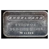 1 troy ounce Engelhard silver bar