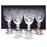 Lot of 10 clear glass stemware