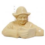 9in tall reading man bust