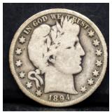 1894S barber half dollar