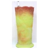 Fenton 6in burmese peacock vase