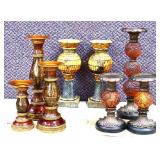 8 piece estate candleholder lot
