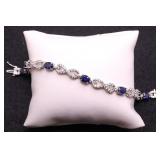 Sterling spphire tennis bracelet, lab created