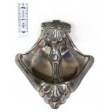 Silver tone triangle single inkwell