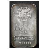 1 troy ounce Engelhard silver bar