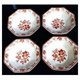 Lot of 4 6.5in ironstone bittersweet octagon bowls