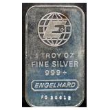 1 troy ounce Engelhard silver bar