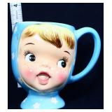 Vntg Miss Cutie Pie Napco baby face mug