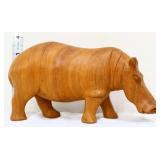Carved wood 4in tall hippo figure