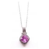 Pink sapphire dinner necklace, lab created