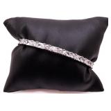 White sapphire bangle bracelet, lab created