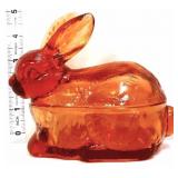 Amber bunny candy dish