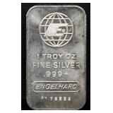 1 troy ounce Engelhard silver bar