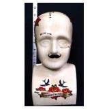 8.5in phrenology head with flowers