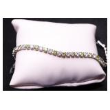 CITRINE/WHITE SAPPHIRE TENNIS BRACELET, LAB GROWN