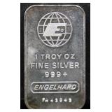 1 troy ounce Engelhard silver bar