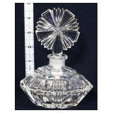 Cut crystal perfume bottle w/ round stopper