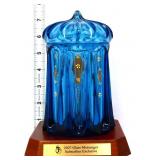 Fenton indigo blue persian tent candy box